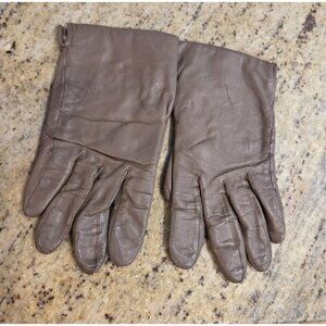 Vintage Mens Size 8 Fownes Tan Leather Acrylic Lined Gloves